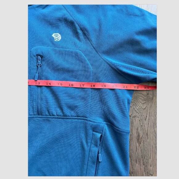 Mountain Hardwear Norse Peak Full-Zip Hoodie Size M Blue Tan Fleece Jacket - Picture 6 of 9